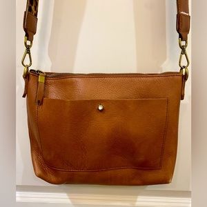 Madewell Transport Cross Body Camel w/ Leopard calf hair strap - New w/ Tags!